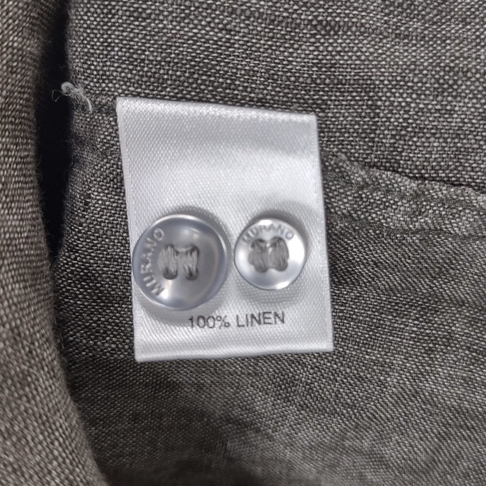 Murano Baird McNutt gray 100% Linen long sleeve button front shirt ladies Medium - Picture 8 of 8